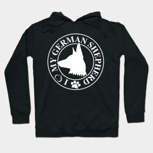 I Love My German Shepherd White Hoodie